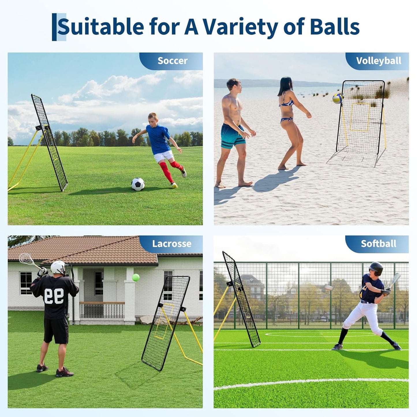 Riedhoff Volleyball Rebounder Net 7 x 4 ft, Large Training Bounce Back Net