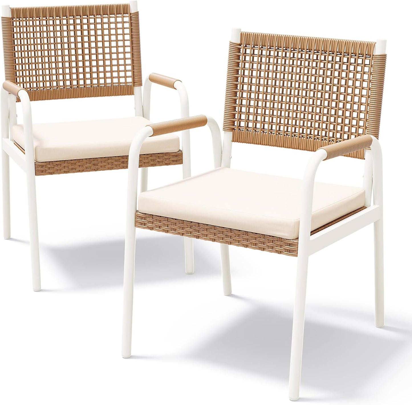 Riedhoff Outdoor Patio Dining Chair Set, with 1.18" Cushions and Armrest