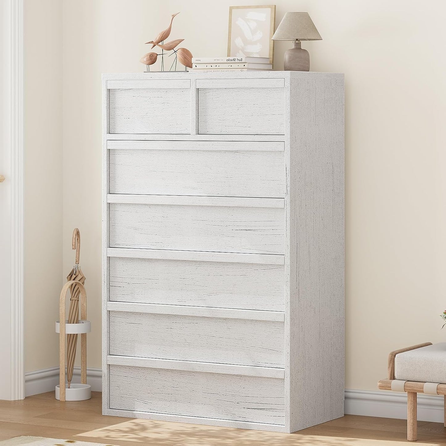 Garvee Vertical Chest of Drawers with 7 Drawers, 29.5 x 15.9 x 46.8"