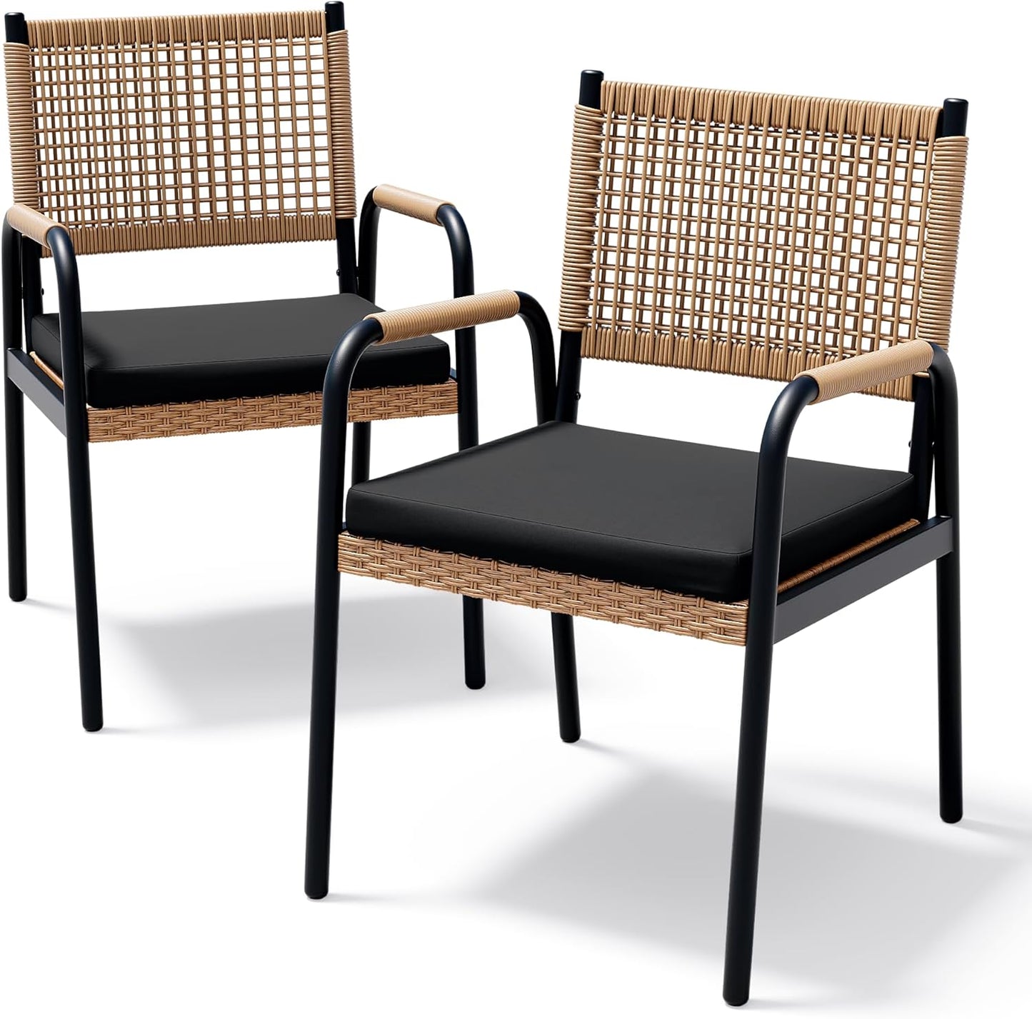 Riedhoff Outdoor Patio Dining Chair Set of 2, with 1.18" Cushions and Armrest