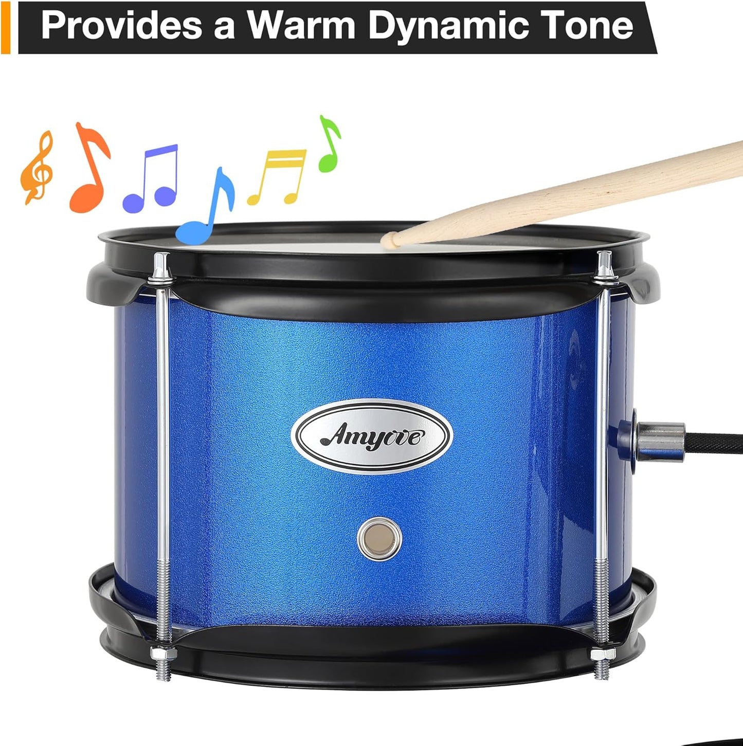 Garvee 3 Piece Beginner Drum Set for Kids Juniors, with Drum Sticks & Drum Throne Seat