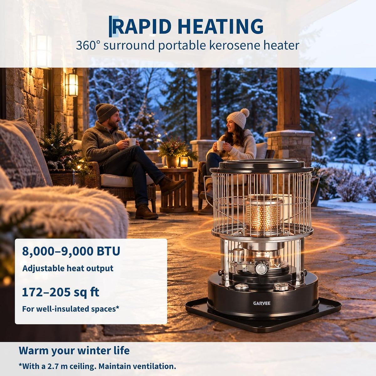 Riedhoff Portable Kerosene Heater, with Stove Top