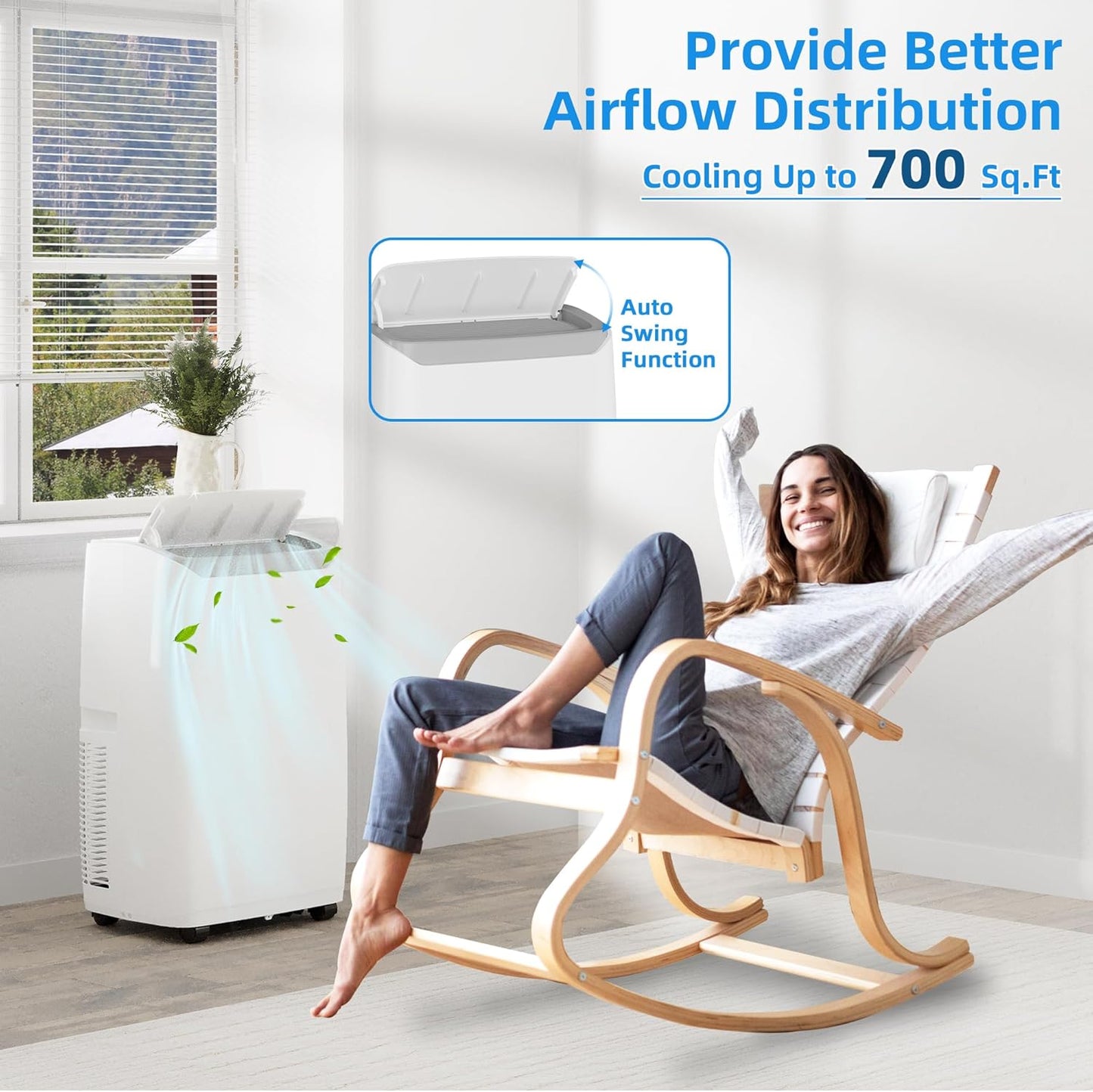 Goldensoil 14000 BTU Portable Air Conditioners Cool up to 750 Sq.ft, 4 Modes with Large LED Display