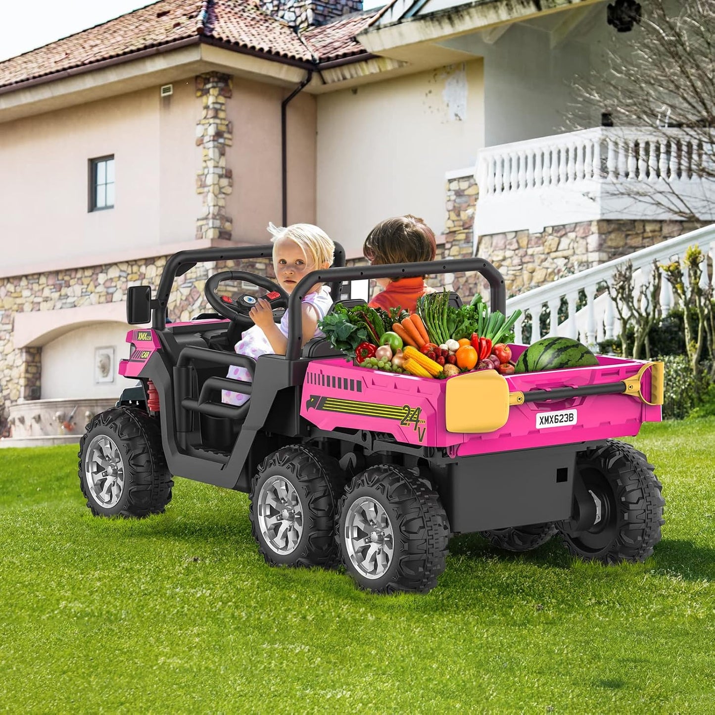 Garvee 24V Ride On Dump Truck for Kids, 4 x 75W Motors