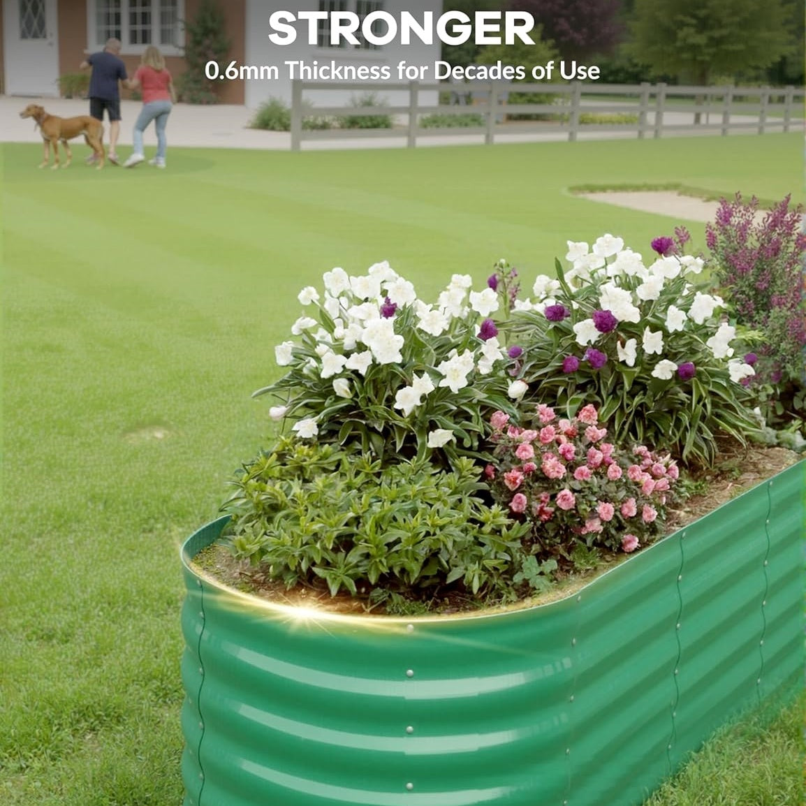 Garvee Elliptical feet Steel Planter Box, Raised Garden Bed