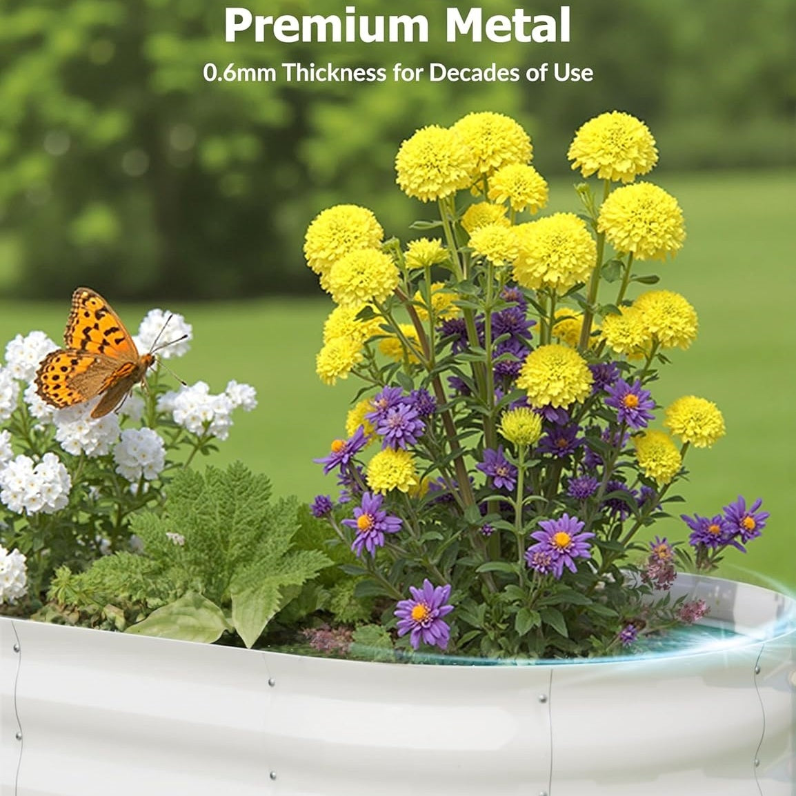 Garvee Elliptical feet Steel Planter Box, Raised Garden Bed