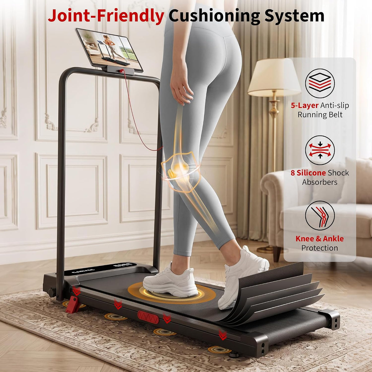 Riedhoff Folding Walking Pad Treadmill for Home, 3.0 HP Under Desk Treadmill with Smart APP