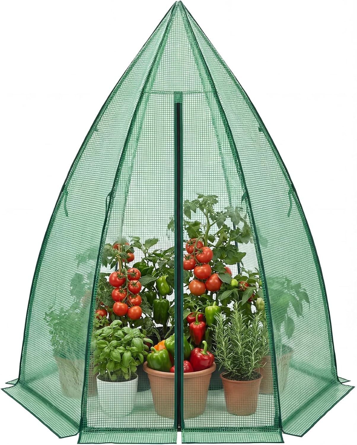 Garvee Mini Portable Greenhouse 54 x 54 x 71 inch, PE Cover with Roll-Up Zipper Door