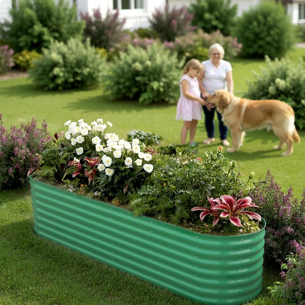 Garvee Elliptical feet Steel Planter Box, Raised Garden Bed