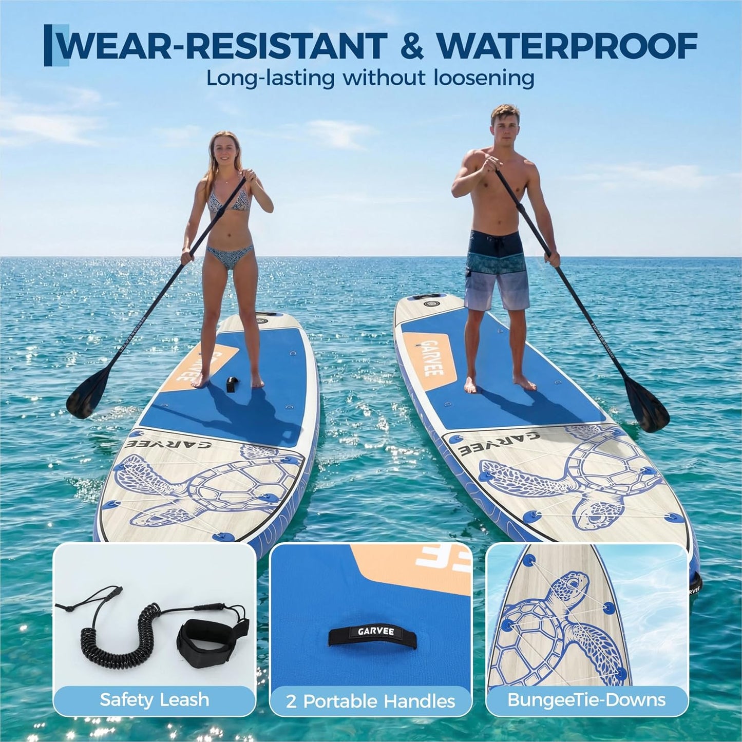 Garvee 11 ft Inflatable Stand up Paddle Boards with Premium SUP Accessories
