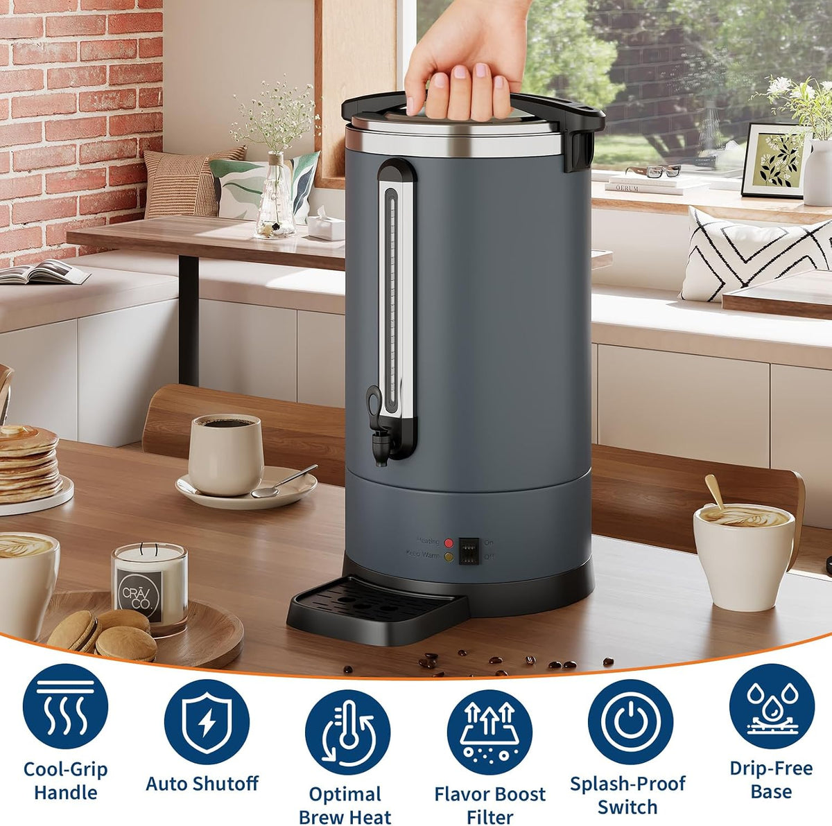 Riedhoff Commercial Coffee Urn, Hot Water Dispenser