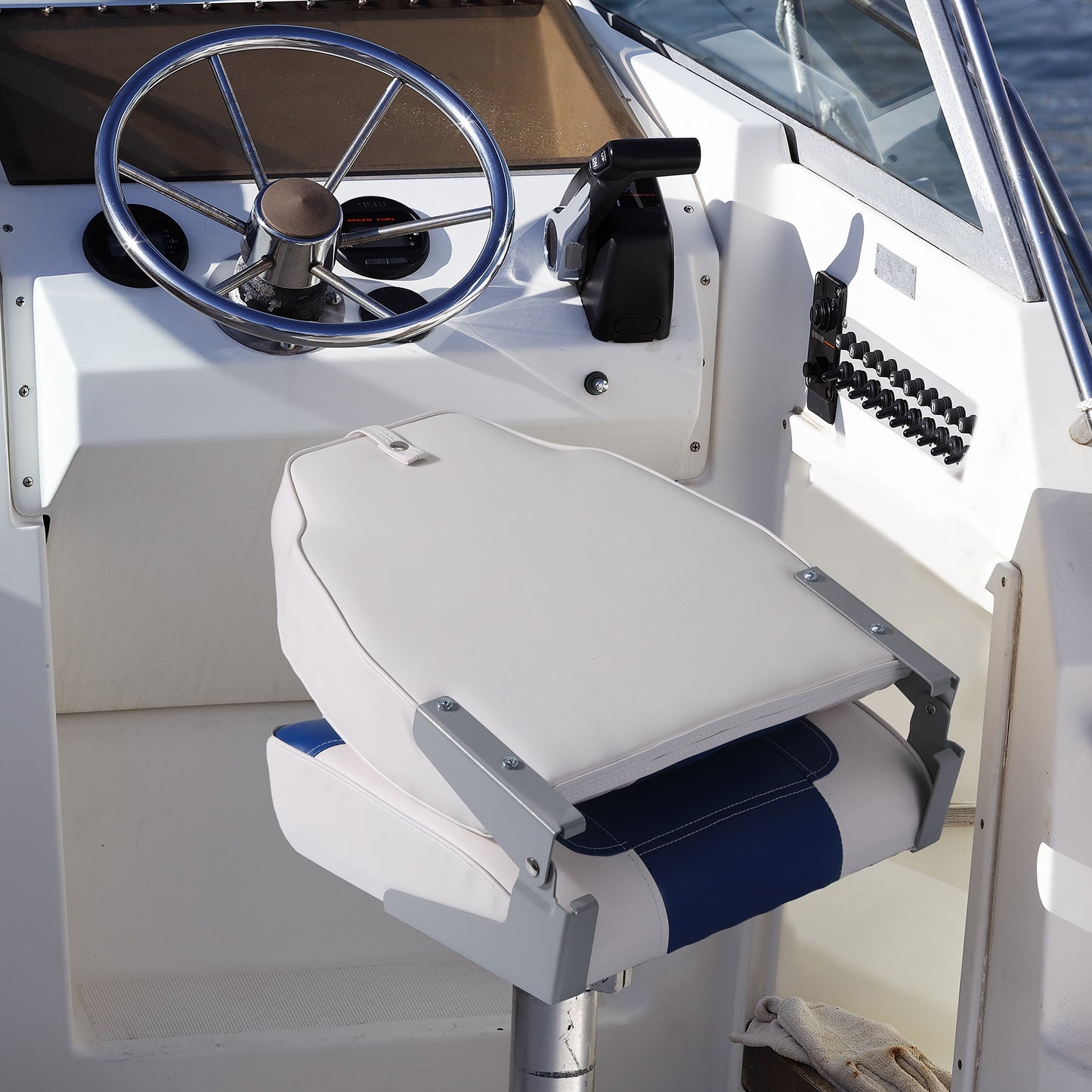 Garvee Folding Boat Seats, High Back, 2 Pack, Thick Sponge Padding and Hinge