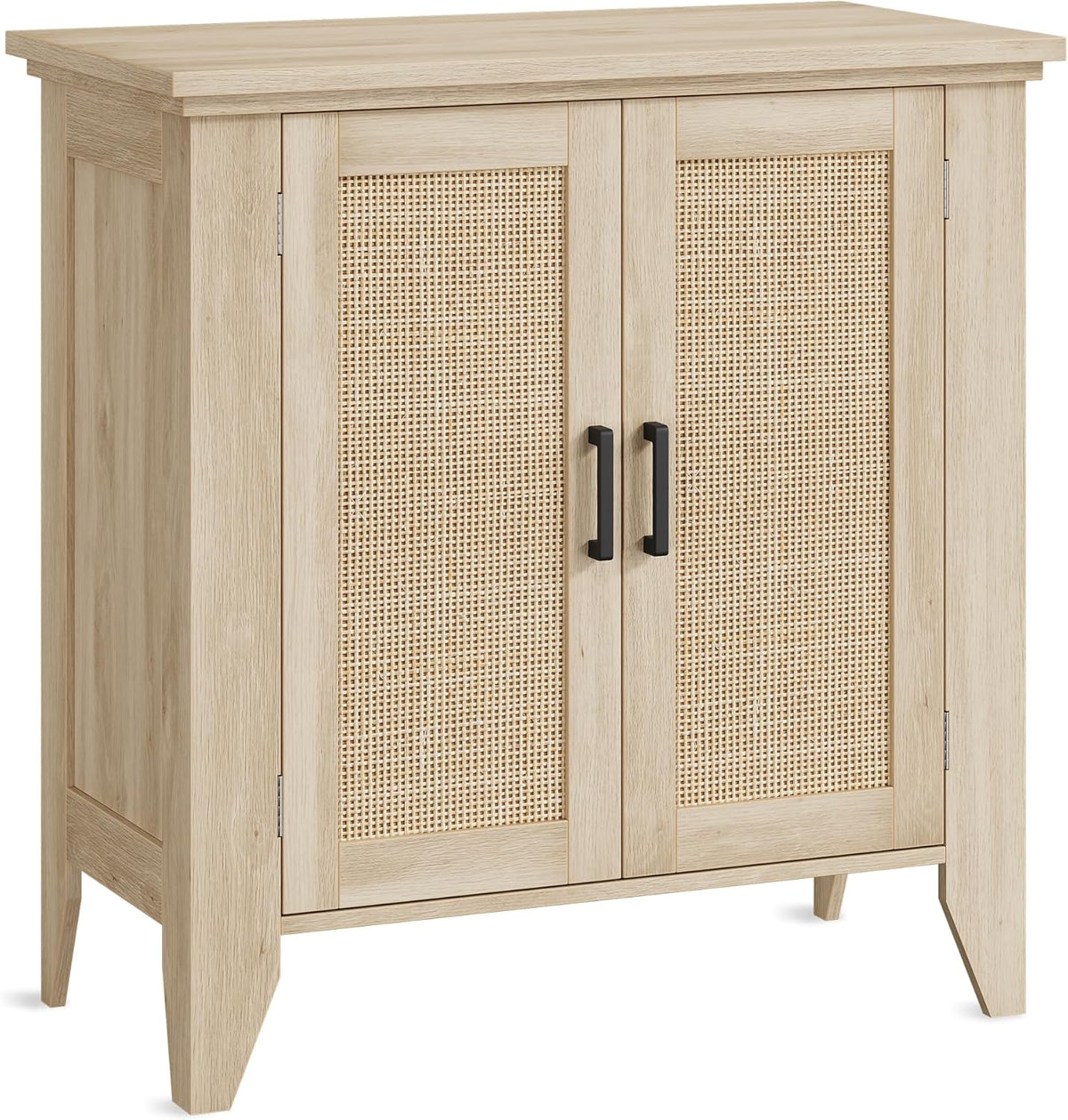 Garvee Rattan Sideboard Buffet Cabinet, 30 x 15.8 x 31.5", with Doors & Shelves, Oak