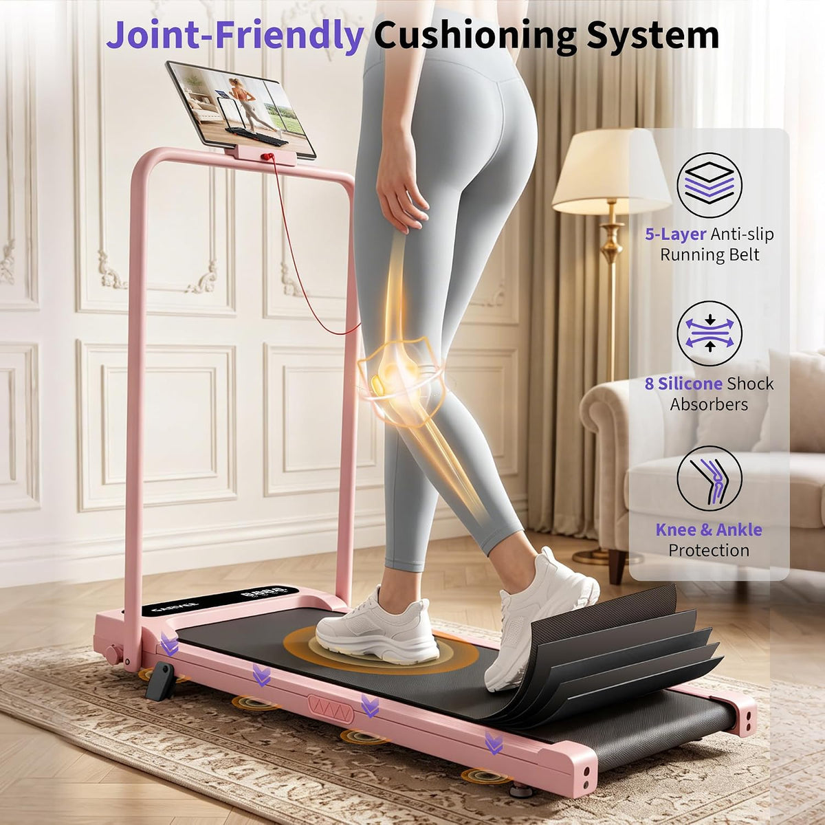 Riedhoff Folding Walking Pad Treadmill for Home, 3.0 HP Under Desk Treadmill with Smart APP