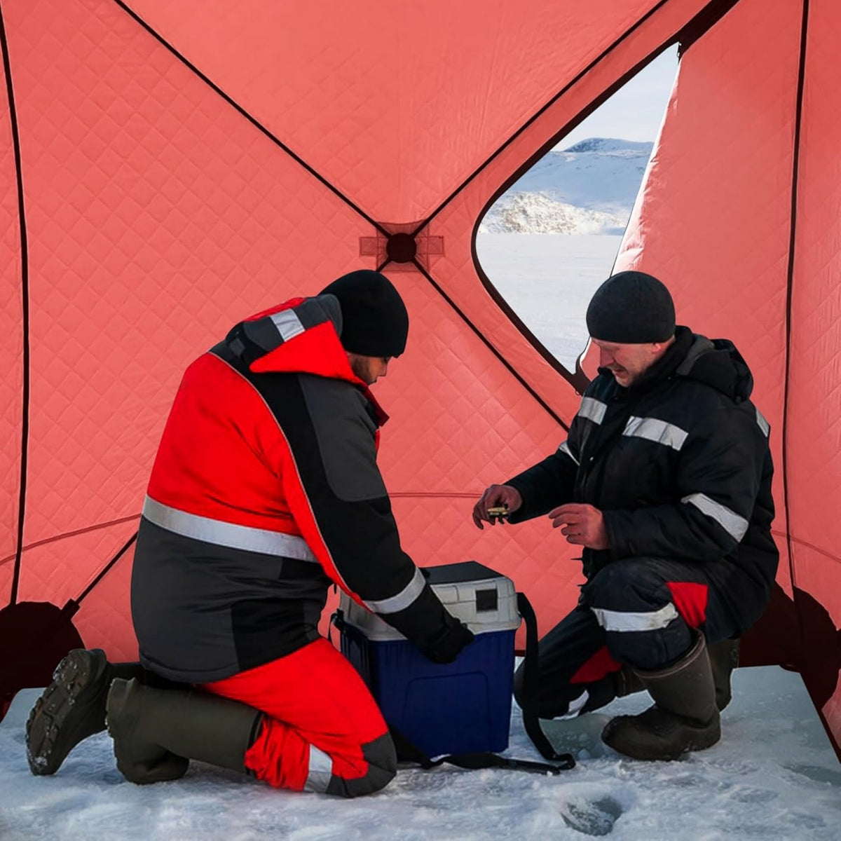 Garvee Ice Fishing Insulated Tent, 6-7 Person Shelter, 70.8 x 70.8 x 78.7"