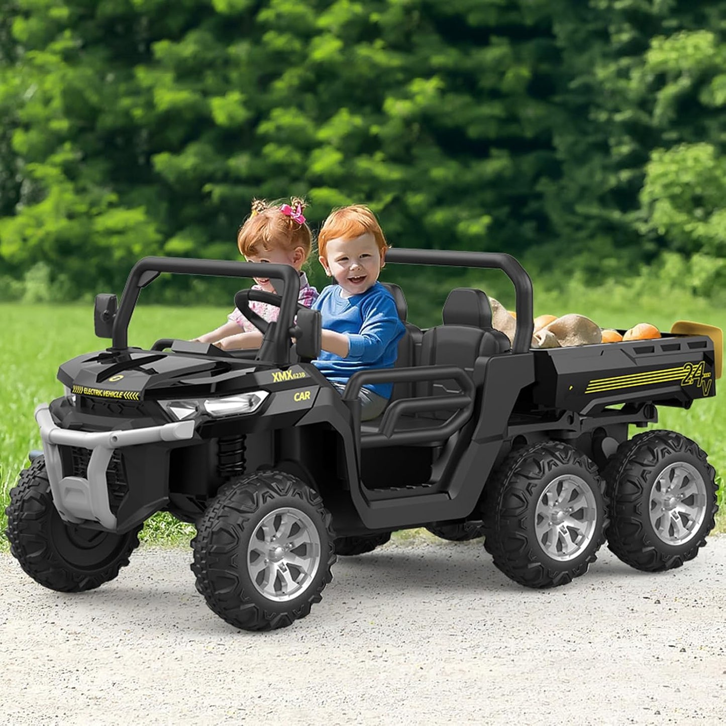 Garvee 24V Ride On Dump Truck for Kids, 4 x 75W Motors