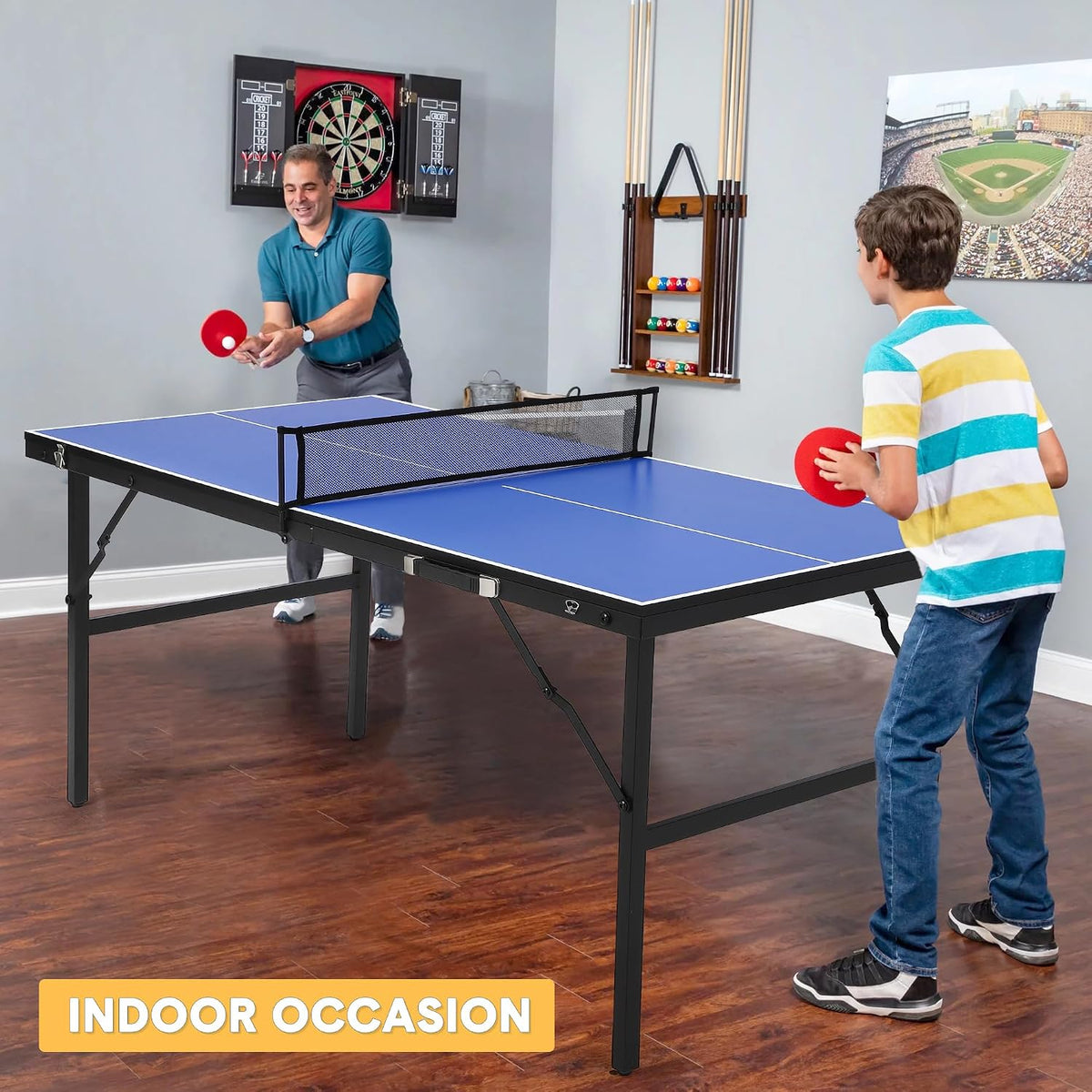Riedhoff Portable Table Tennis Table with 2 Paddles & 3 Balls