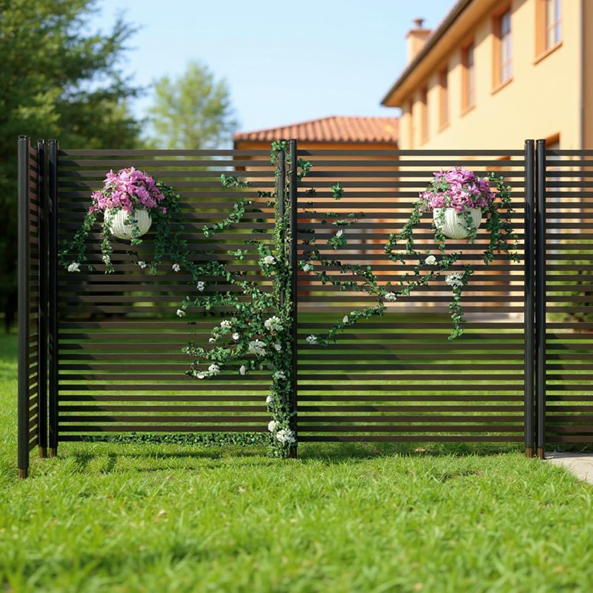 Riedhoff 3 Panel no-dig Privacy Screen, Metal Fence Screen 106 x 48 x 1.18"