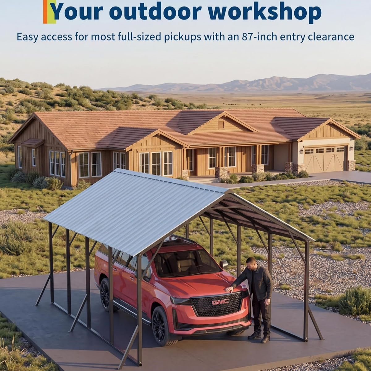 Garvee Metal Carport, Heavy-Duty