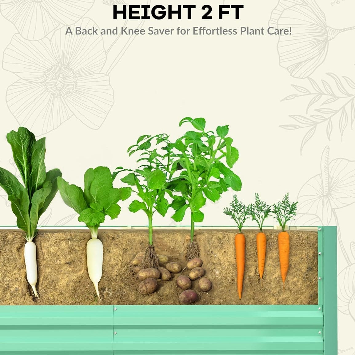 Riedhoff Steel Raised Garden Bed, Square Shape