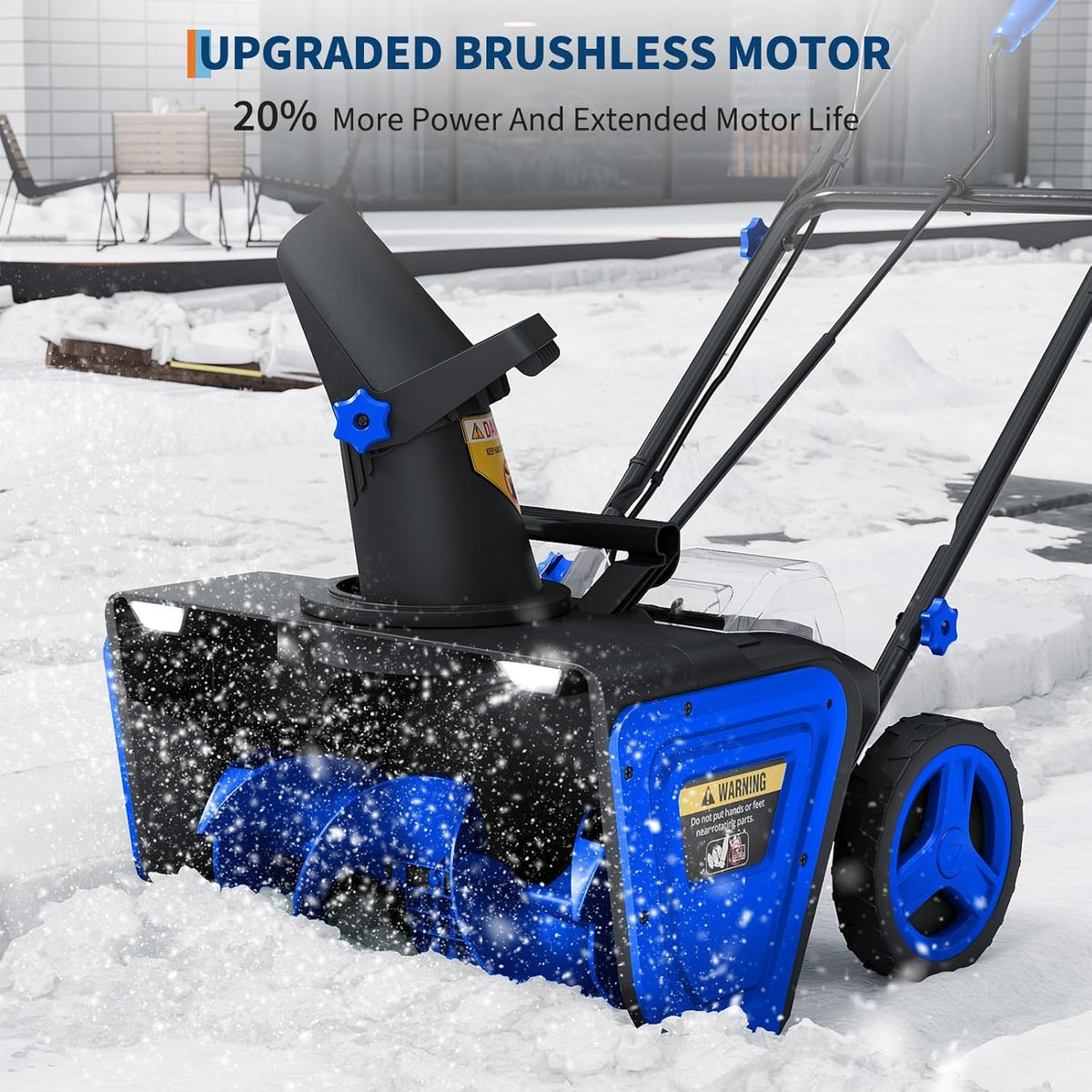 Riedhoff Electric Snow Blower, 20" Clearing Path, 40V 4 Ah Battery, 25 ft Throwing Distance