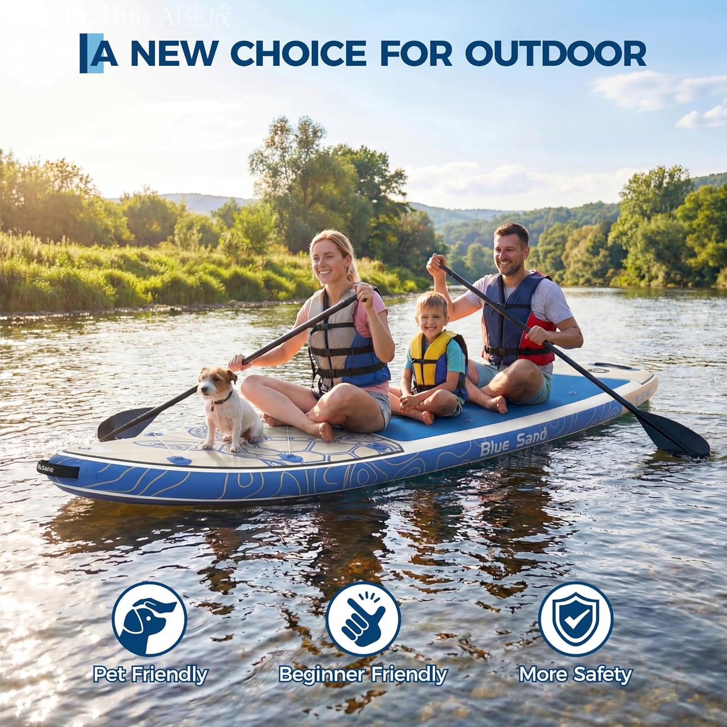 Garvee 11 ft Inflatable Stand up Paddle Boards with Premium SUP Accessories