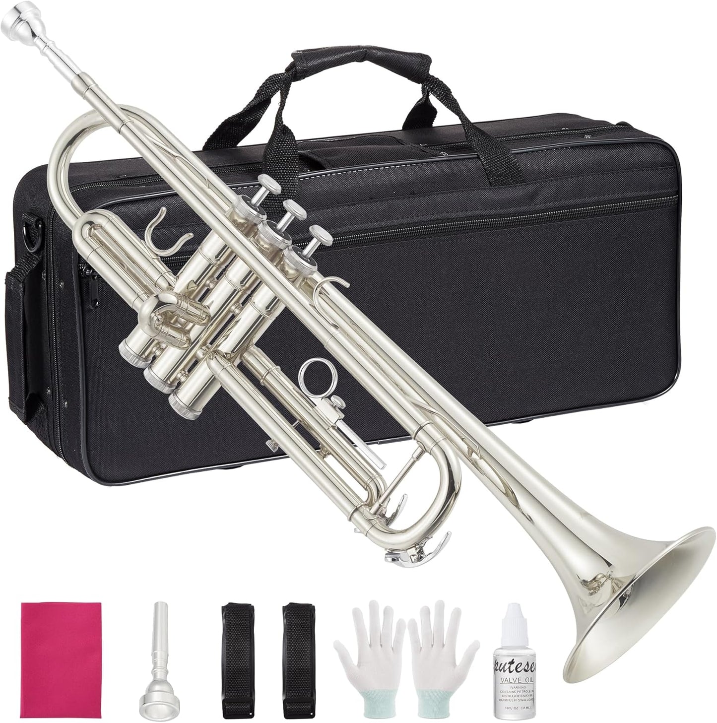 Garvee Bb Trumpet Lacquer Brass Complete Set for Beginners