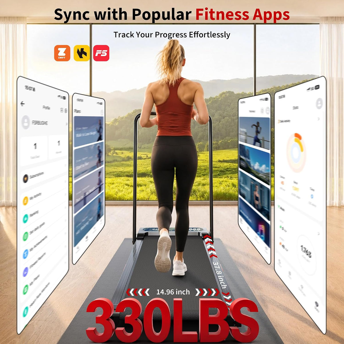 Riedhoff Folding Walking Pad Treadmill for Home, 3.0 HP Under Desk Treadmill with Smart APP
