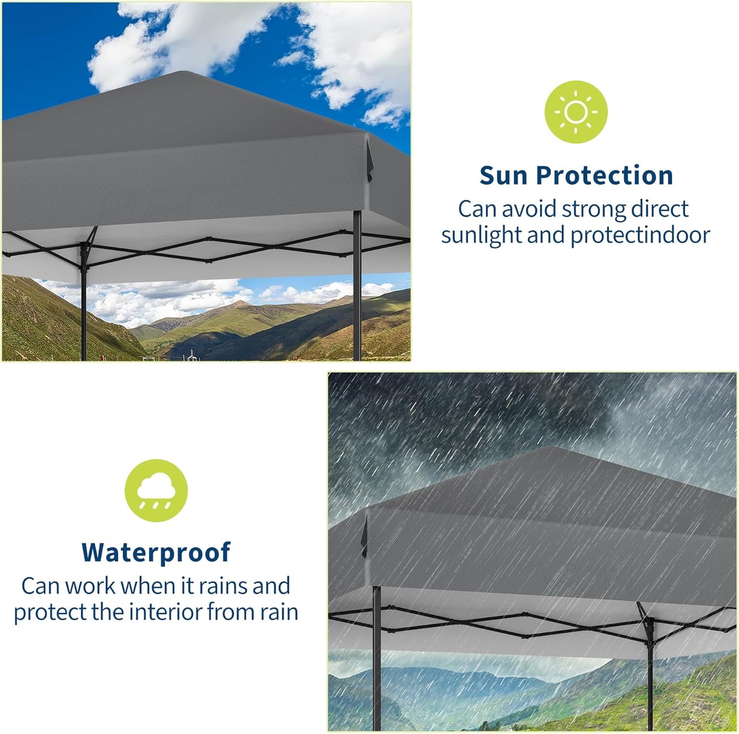 Garvee 10 x 10 Ft Pop-up Canopy, One Button Push Setup, Heavy Duty, Portable Roller Bag