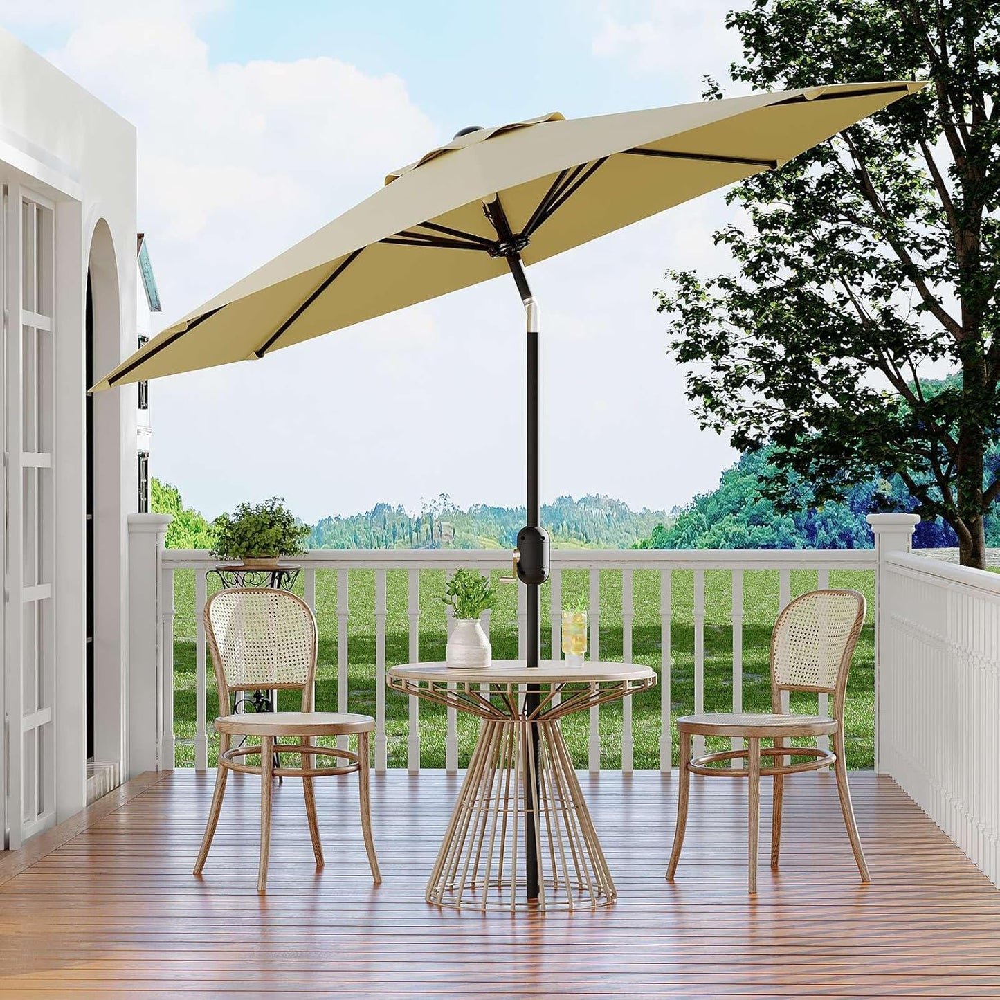 Garvee Outdoor Octagon Patio Umbrella, 8.69 x 8.69 x 7.87 ft, 8 Sturdy Ribs