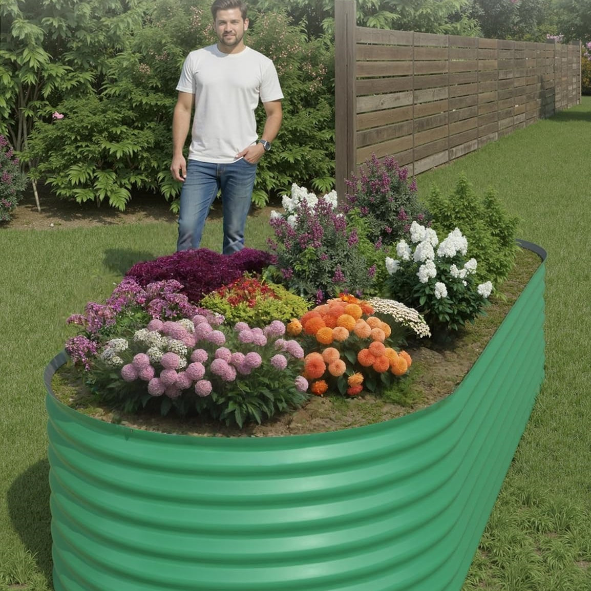 Garvee Elliptical feet Steel Planter Box, Raised Garden Bed