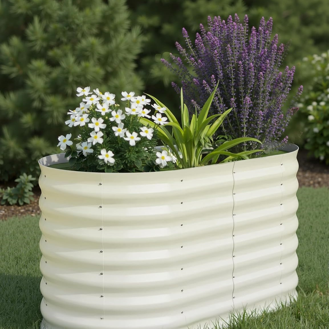 Garvee Elliptical feet Steel Planter Box, Raised Garden Bed
