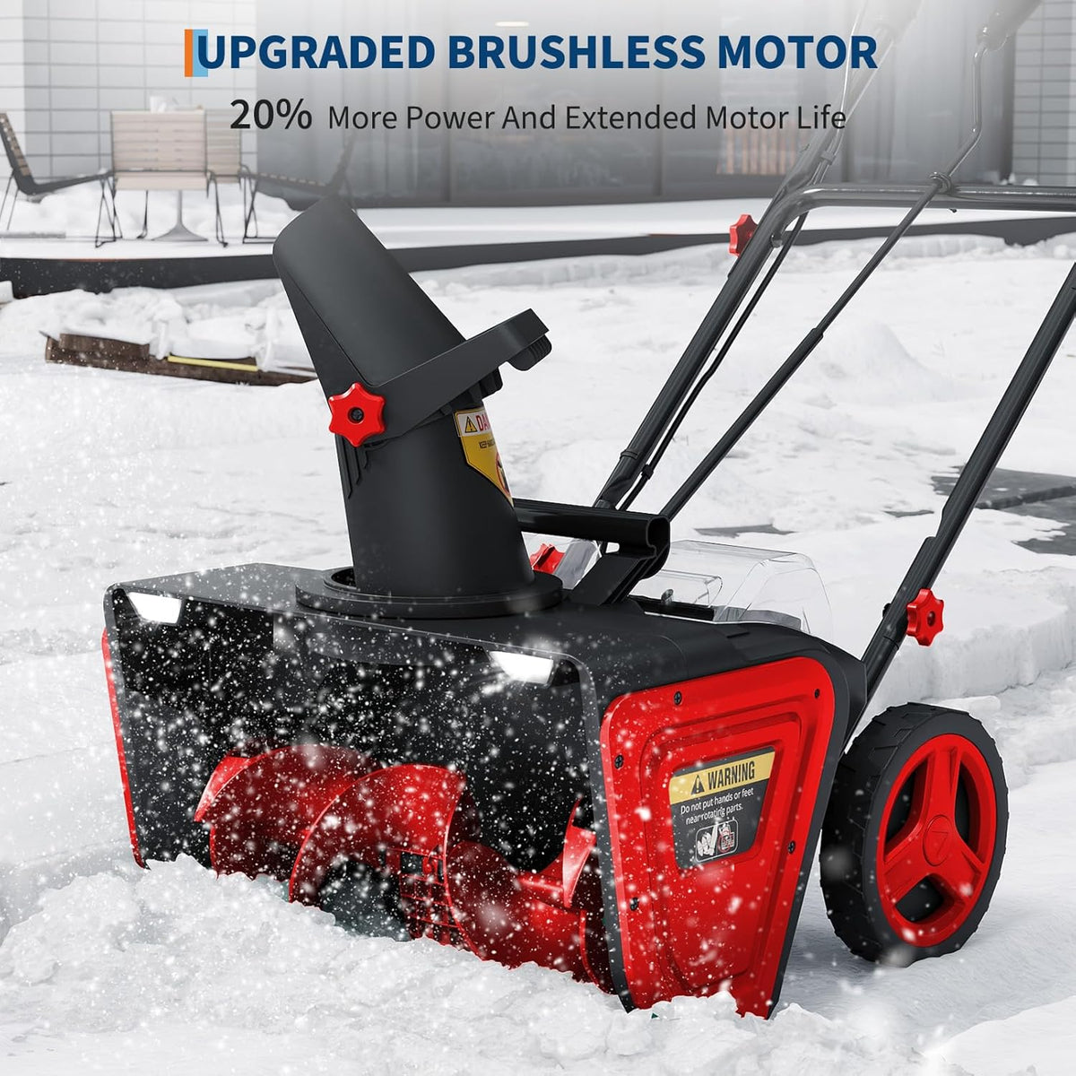 Riedhoff Electric Snow Blower, 20" Clearing Path, 40V 4 Ah Battery, 25 ft Throwing Distance