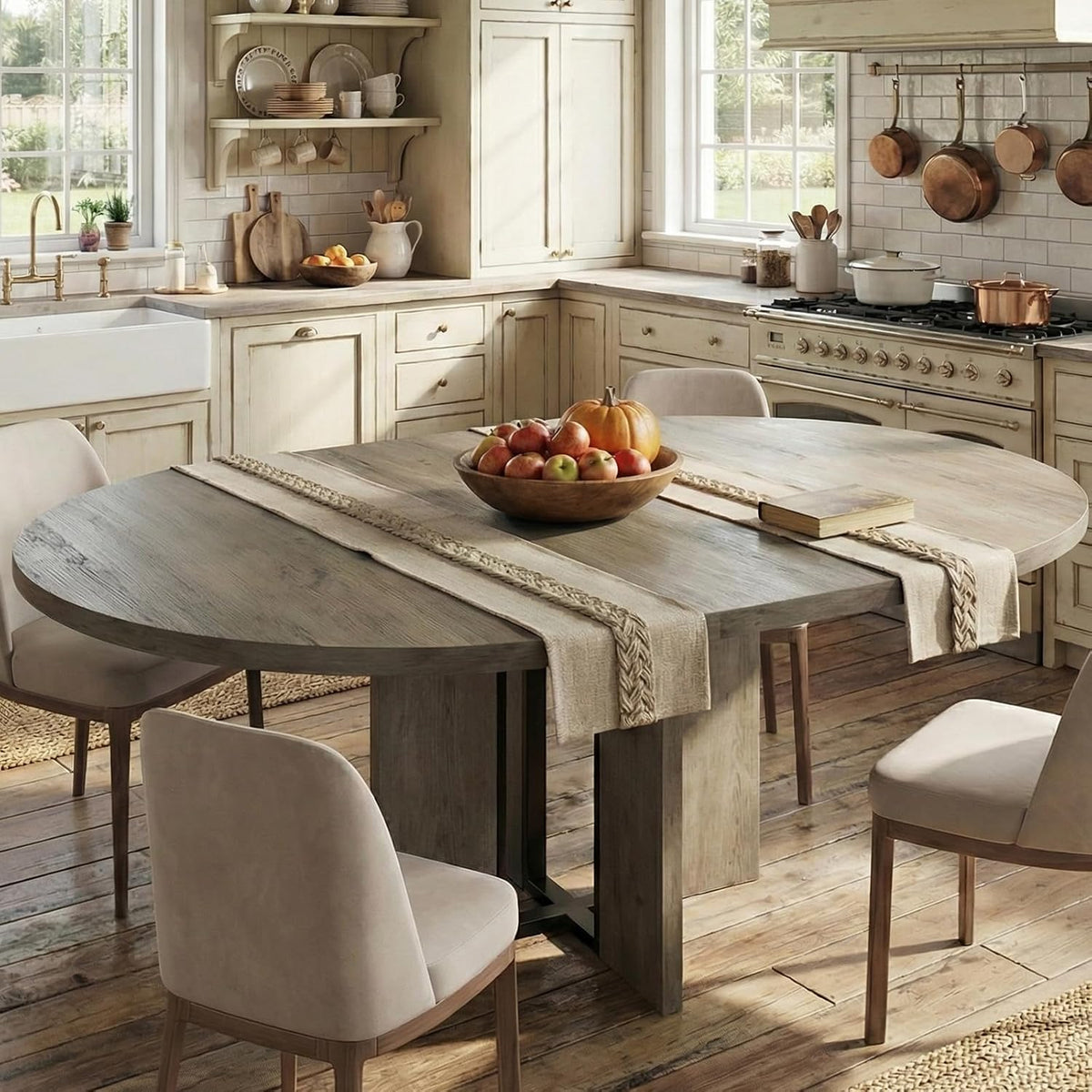 Riedhoff 47" to 63" Farmhouse Extendable Dining Table for 4-8