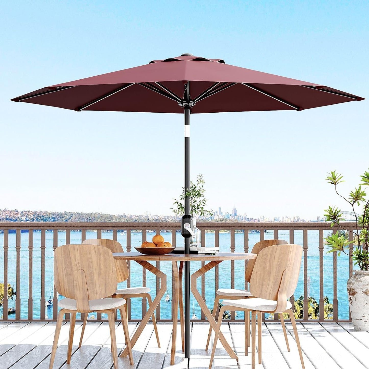 Garvee Outdoor Octagon Patio Umbrella, 8.69 x 8.69 x 7.87 ft, 8 Sturdy Ribs