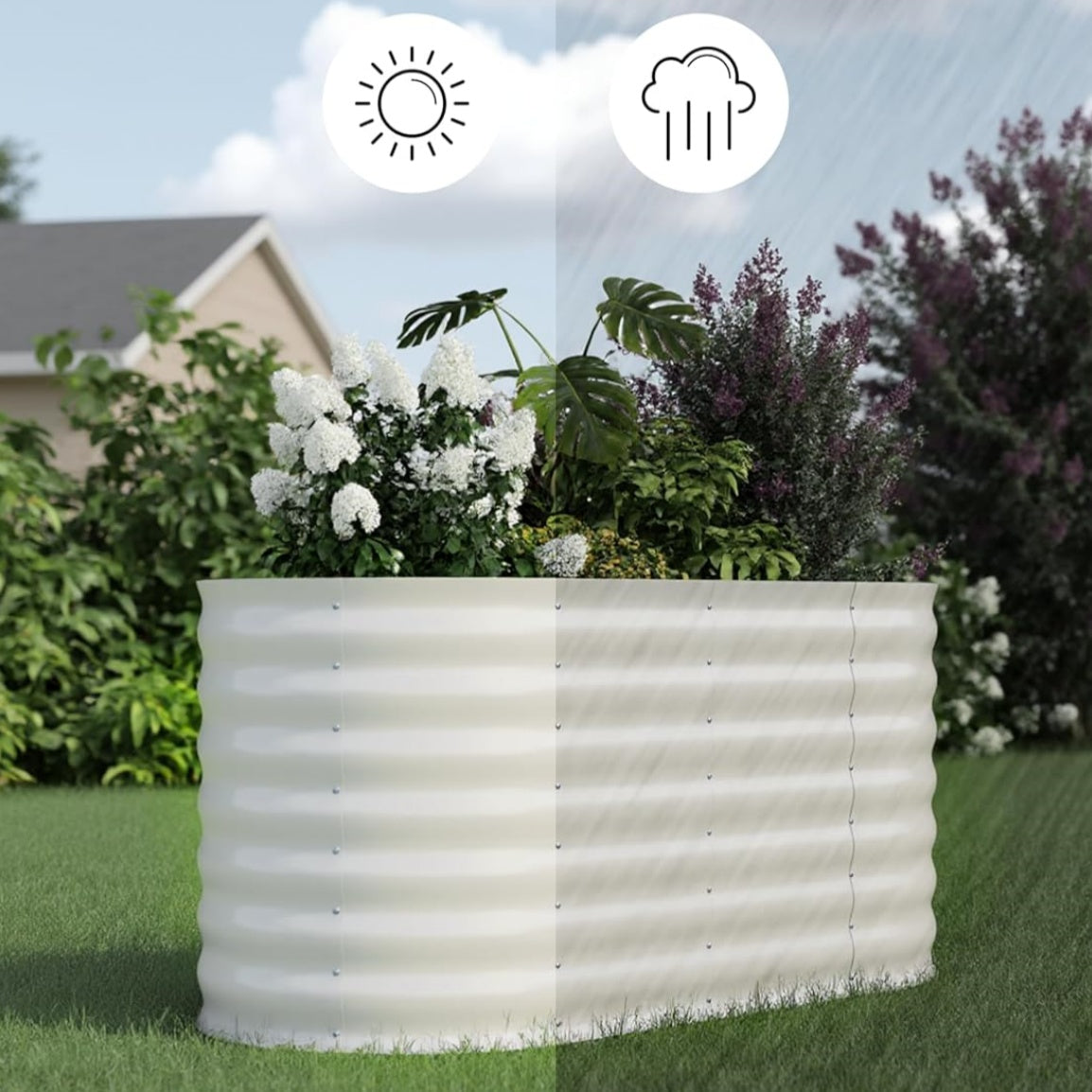Garvee Elliptical feet Steel Planter Box, Raised Garden Bed