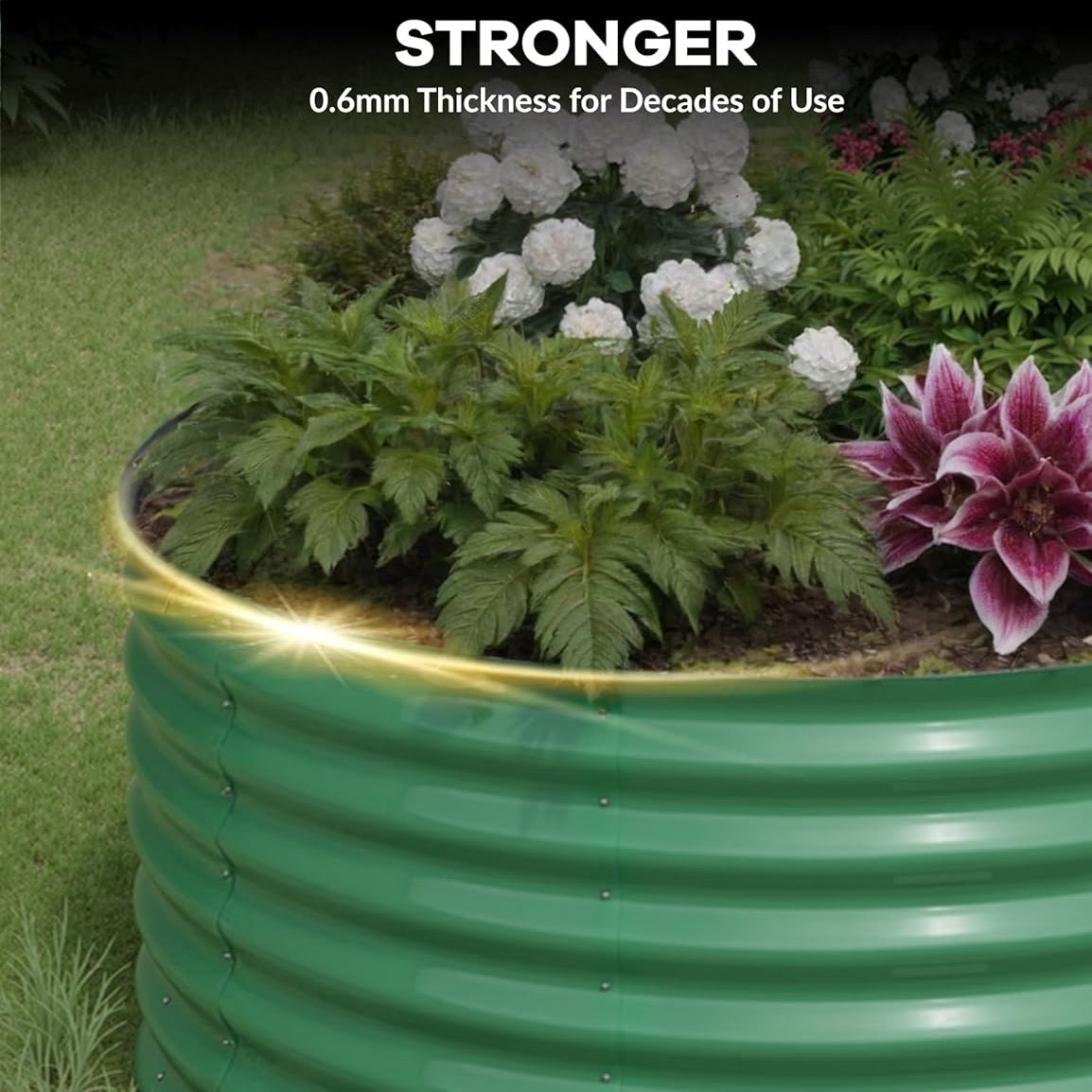 Garvee Elliptical feet Steel Planter Box, Raised Garden Bed