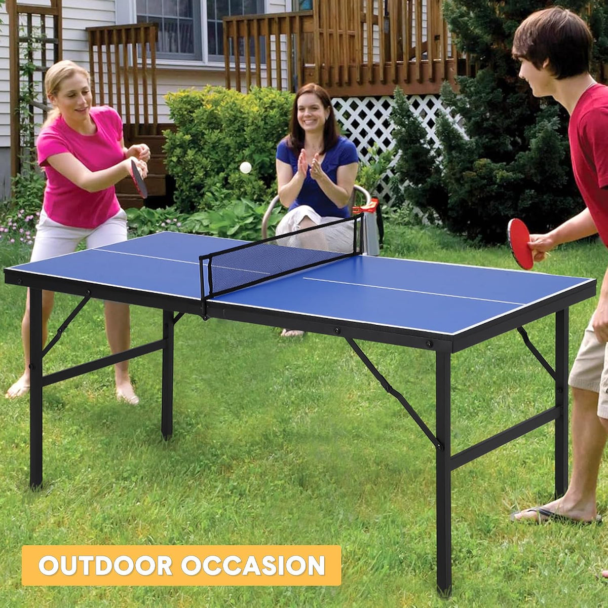 Riedhoff Portable Table Tennis Table with 2 Paddles & 3 Balls
