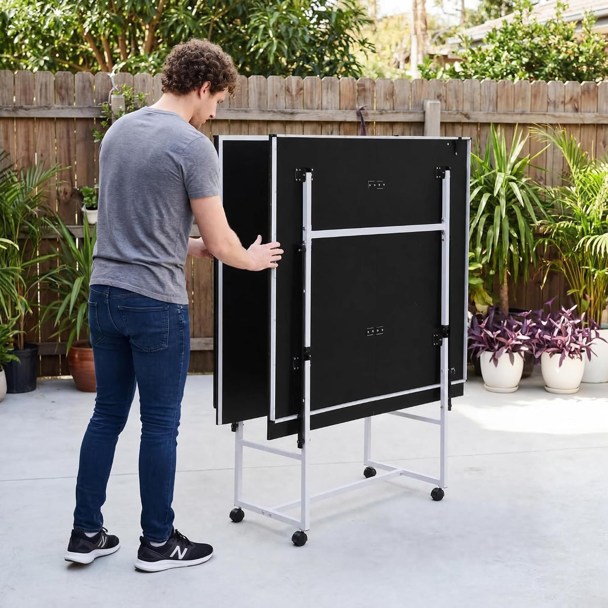 Riedhoff Portable Table Tennis Table with 2 Paddles & 3 Balls