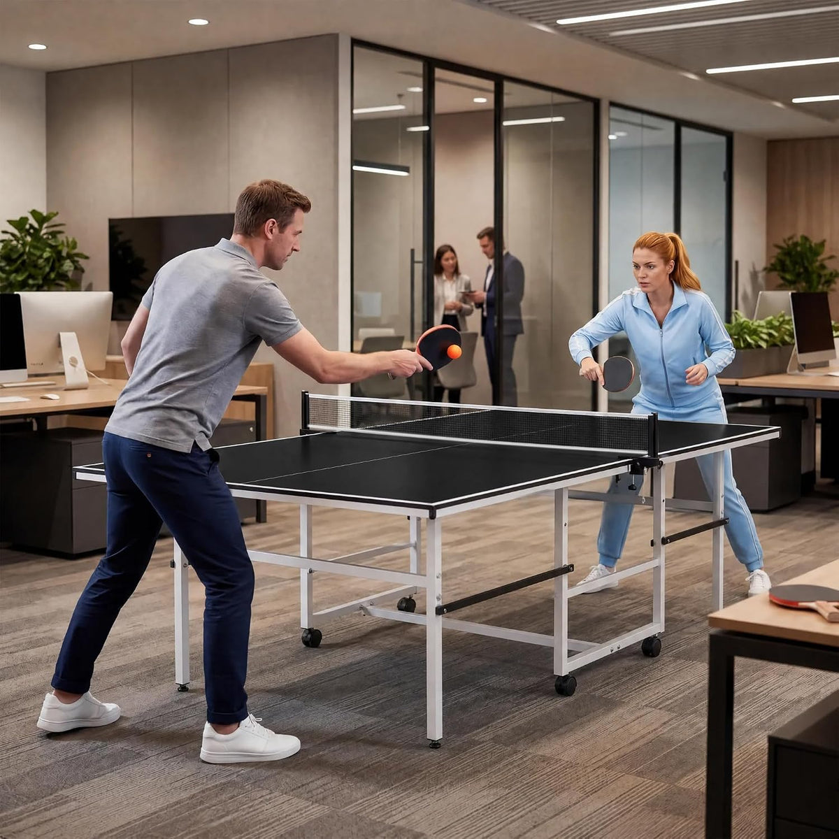 Riedhoff Portable Table Tennis Table with 2 Paddles & 3 Balls