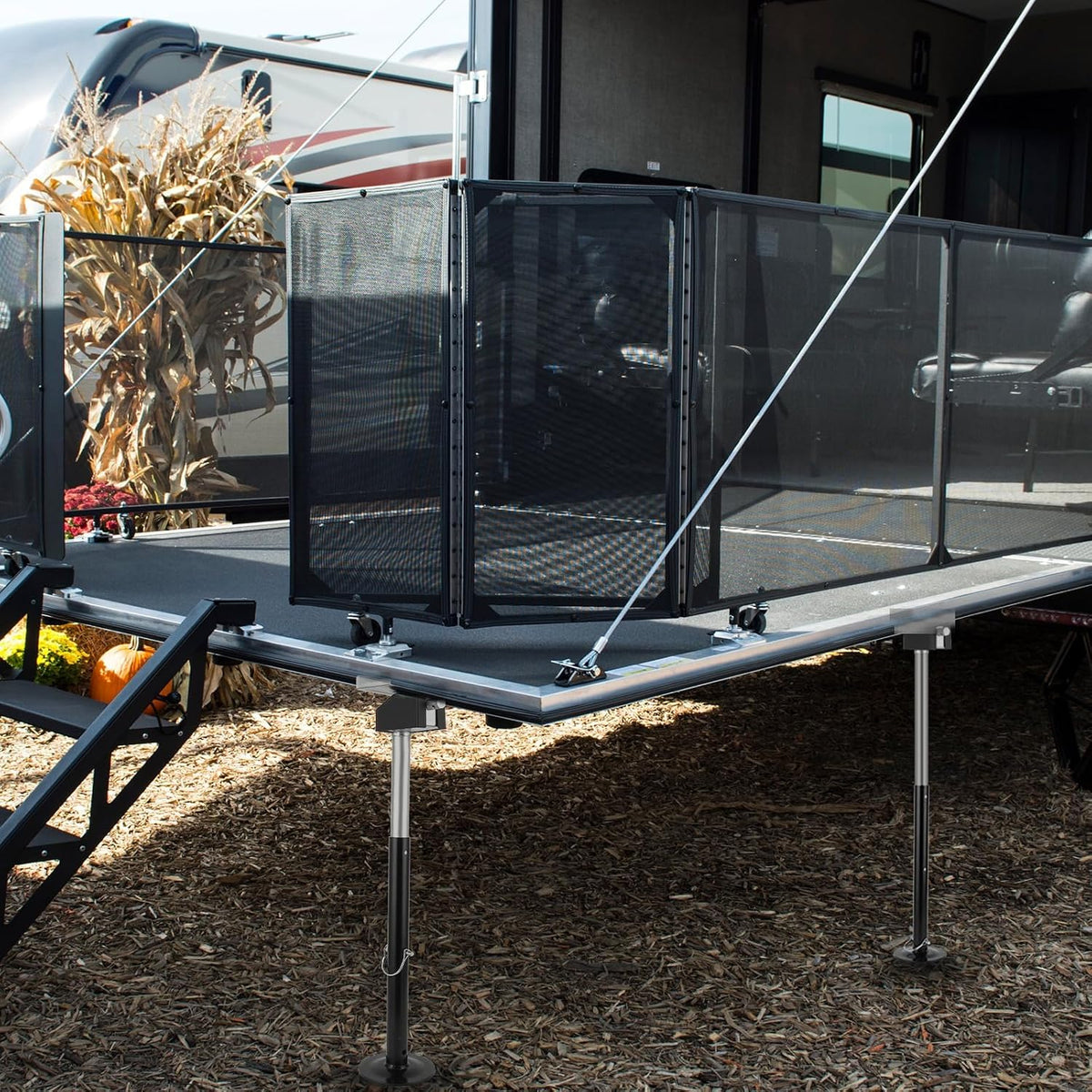 Riedhoff Steel RV Stabilizers, 20000 lbs, 21" to 34.25" Adjustable Height, 5.31" x 4.92" x 34.25", 4 Pack