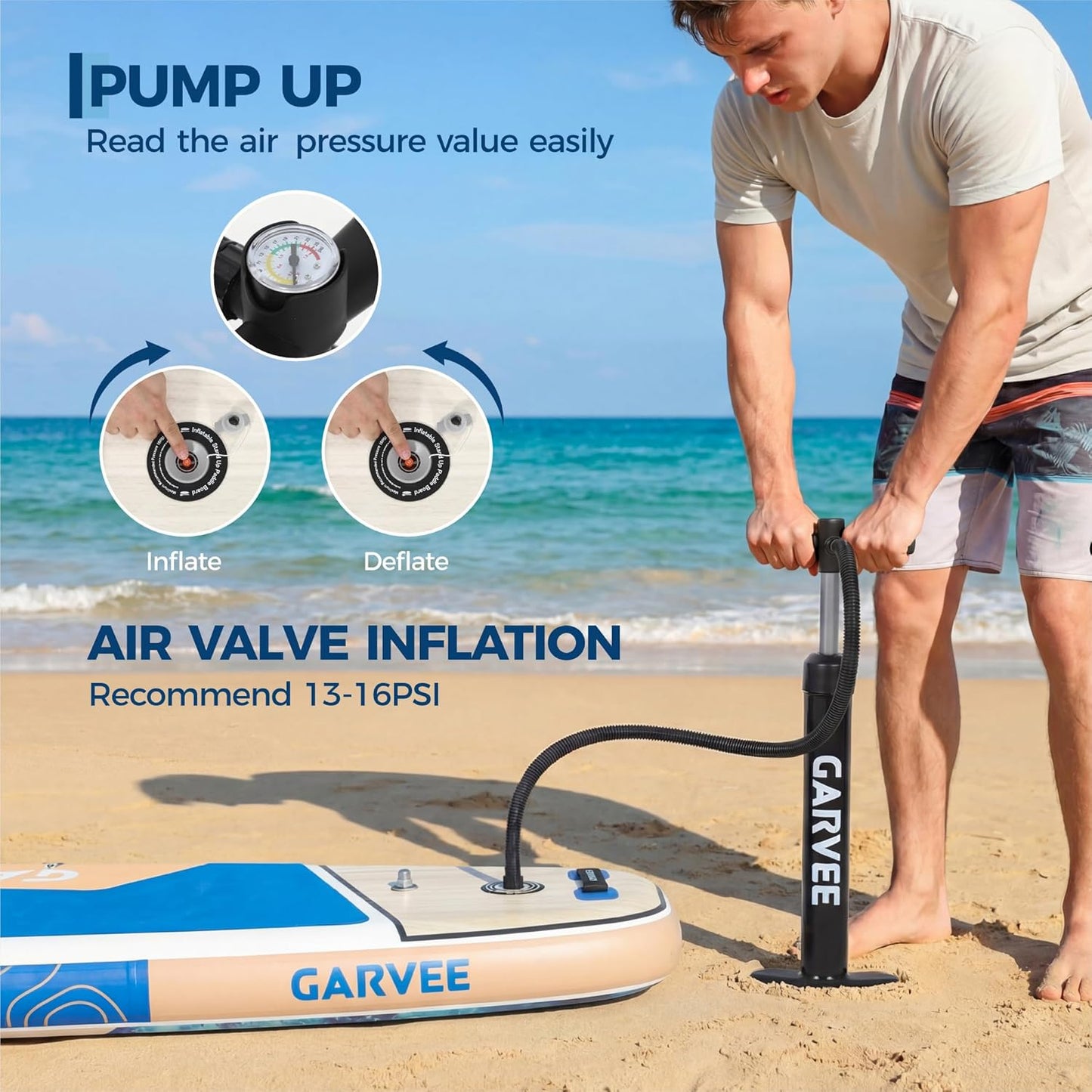 Garvee 11 ft Inflatable Stand up Paddle Boards with Premium SUP Accessories