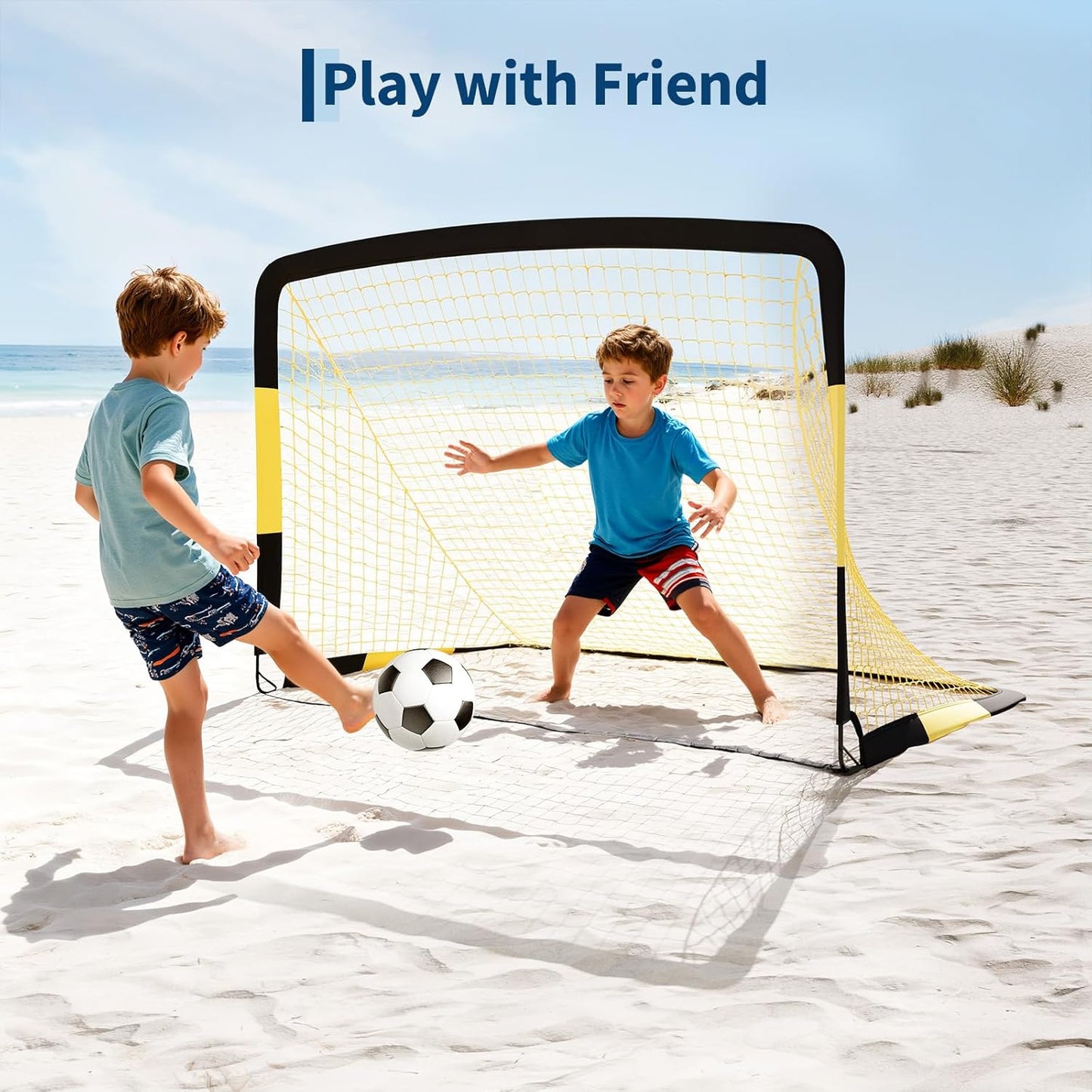 Riedhoff Kids Soccer Goal Set for Backyard, with Soccer Ball, Cones, Ground Stakes, 2 Set, 6 x 4 ft