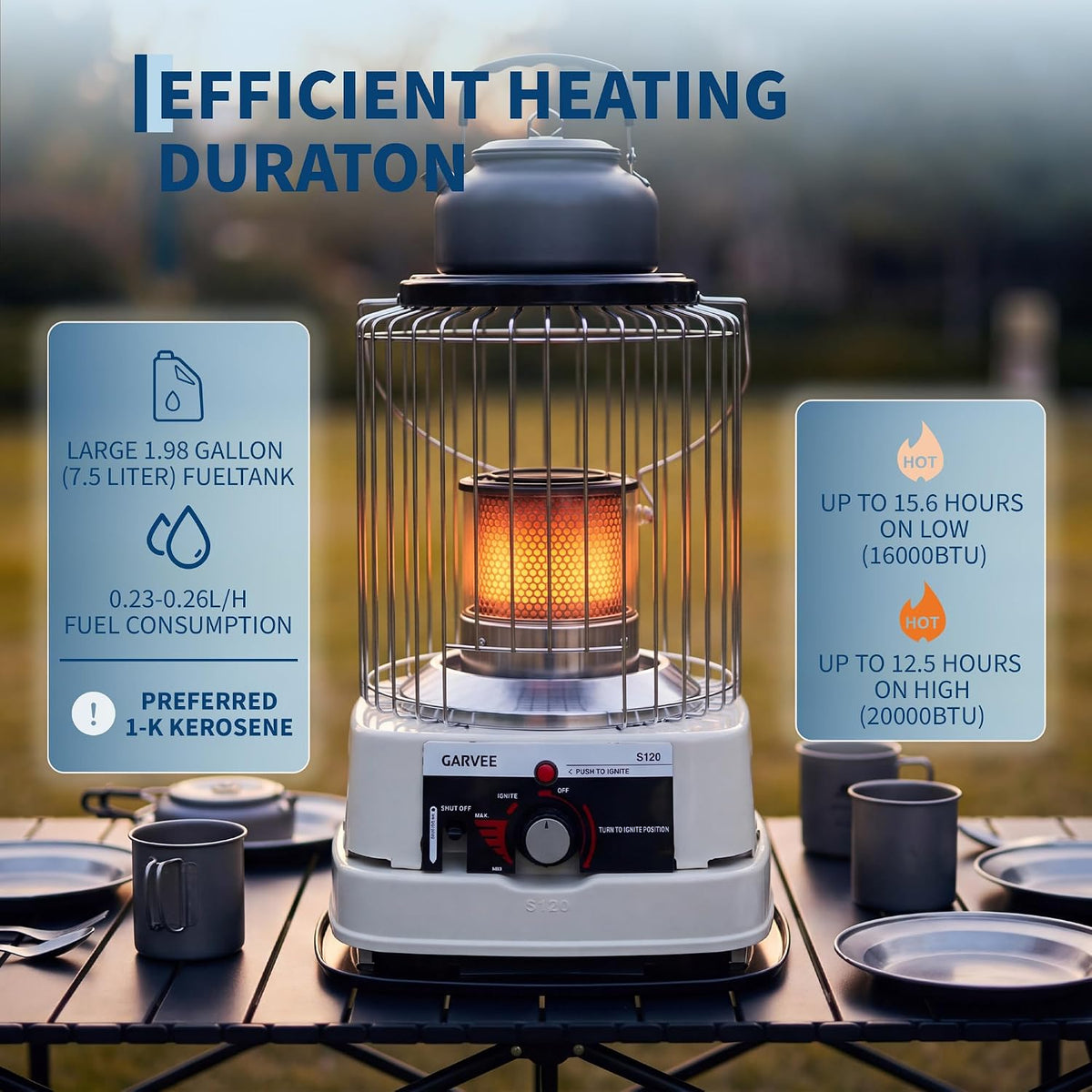 Riedhoff Portable Kerosene Heater, with Stove Top