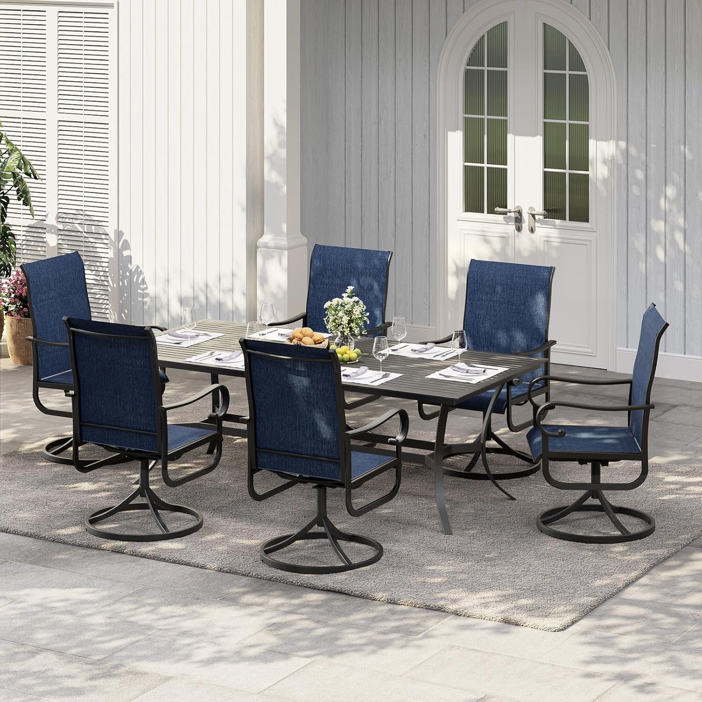 Riedhoff Patio Swivel Chairs Set of 2, with High Back, 23 x 20 x 40"