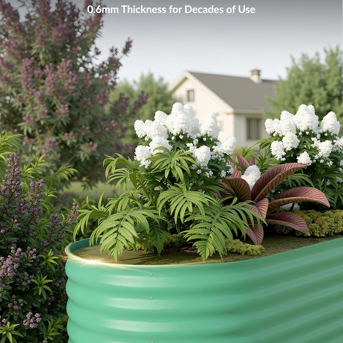 Garvee Elliptical feet Steel Planter Box, Raised Garden Bed