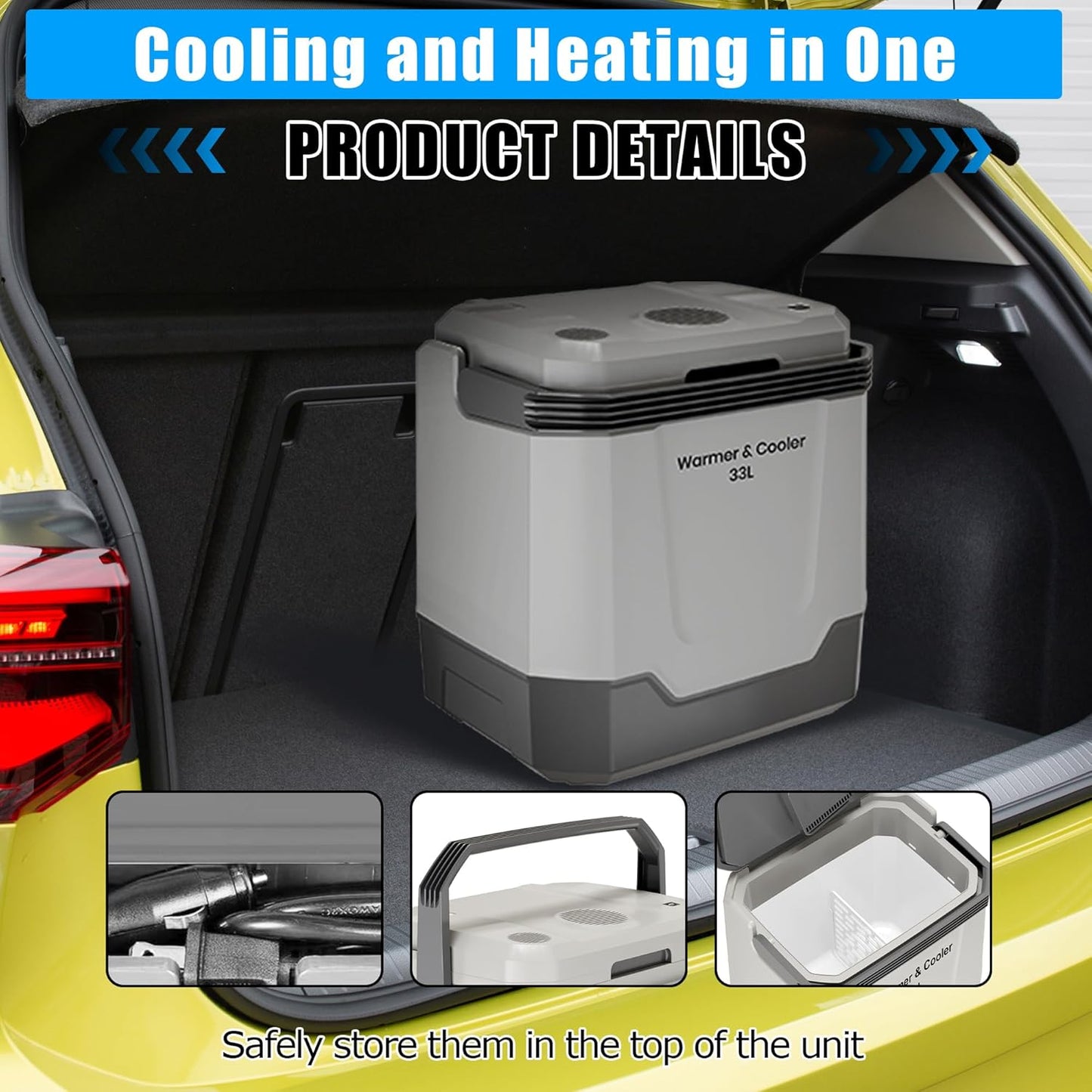 Riedhoff Car Refrigerator, Cooler & Warmer 35 Quart/33 L, 12V/110V AC Plug in
