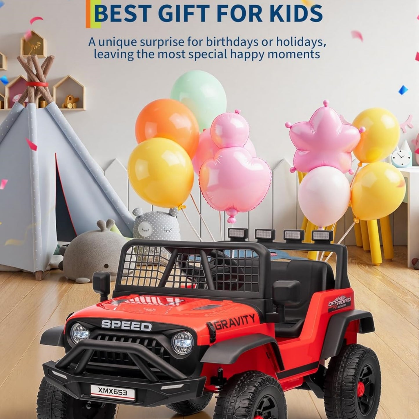 Garvee 12V Kids Ride on Car with Remote Controller, for Children 3-6 Years