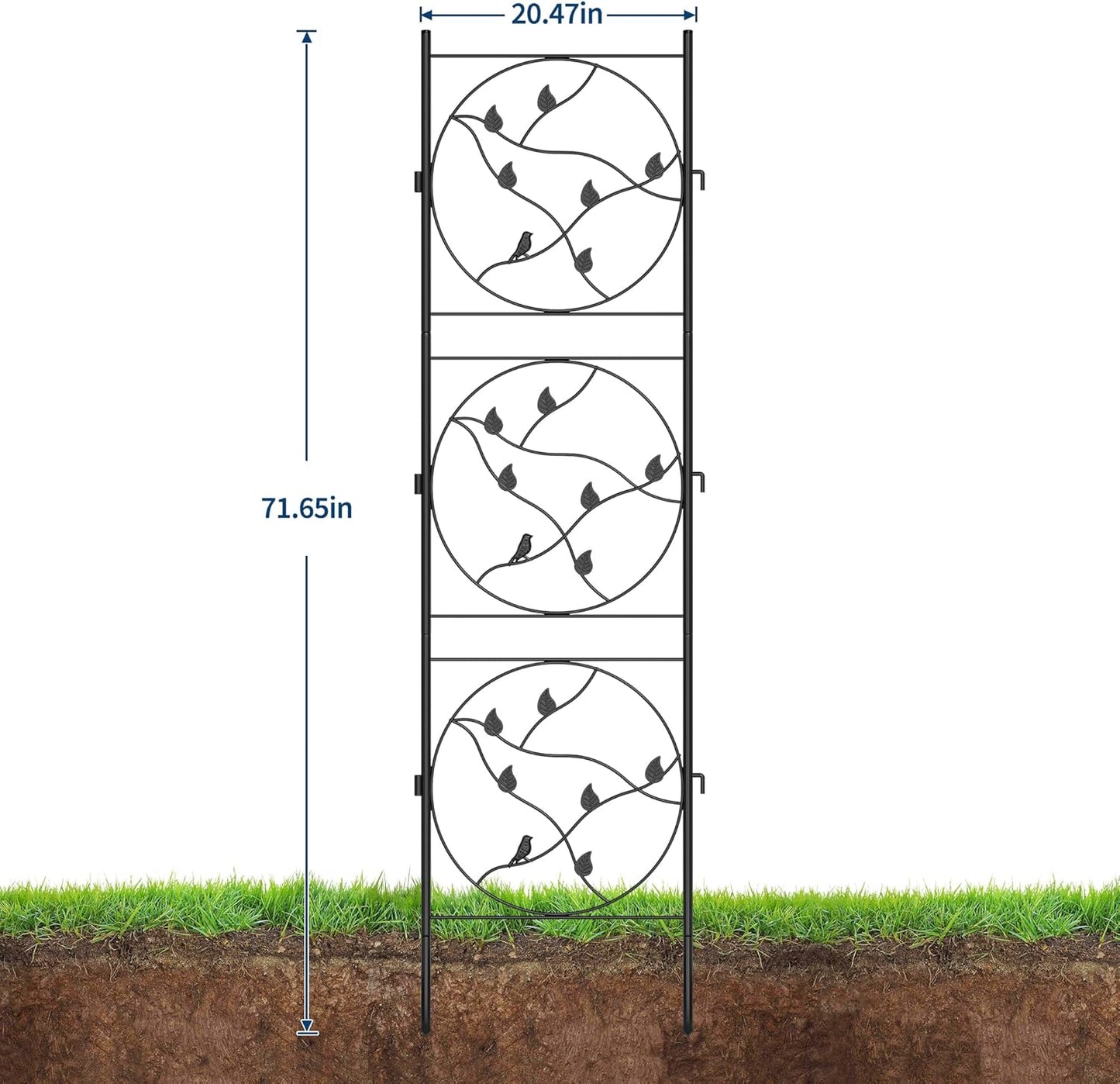 Riedhoff Metal Garden Trellis for Climbing Plants, Black