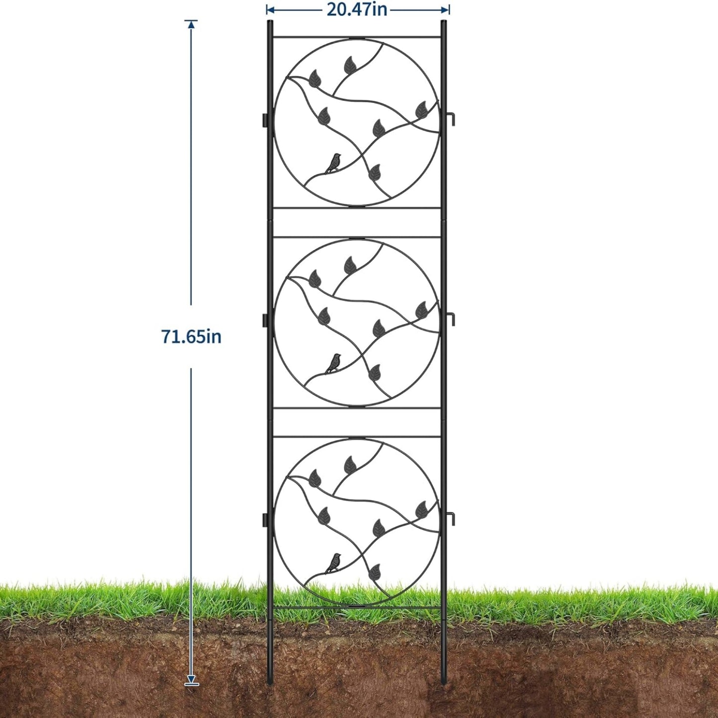 Riedhoff Metal Garden Trellis for Climbing Plants, Black